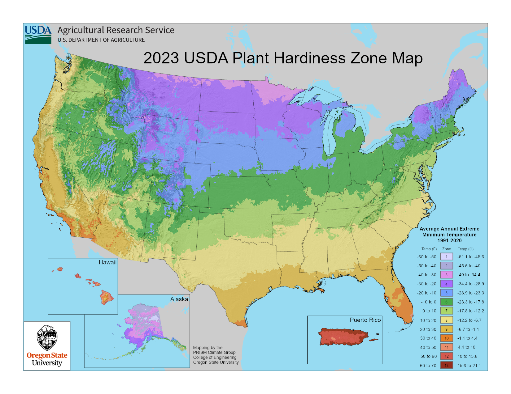 2023 USDA Hardiness Zone Map Thumbnail