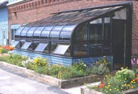 National Gardening's attached greenhouse is also the main entrance.