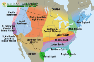 The National Gardening zone map